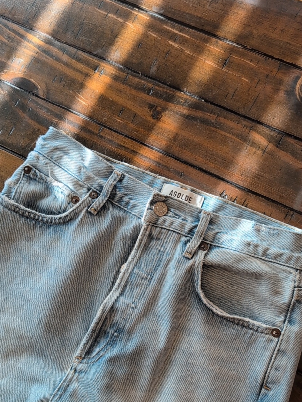 Agolde 90's Pinch Waist Distressed Straight Leg Jeans - Picture 6 of 12